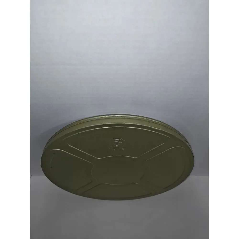 Vintage Goldberg Bros. Metal Film Reel Movie Storage Large Gold Green Canister